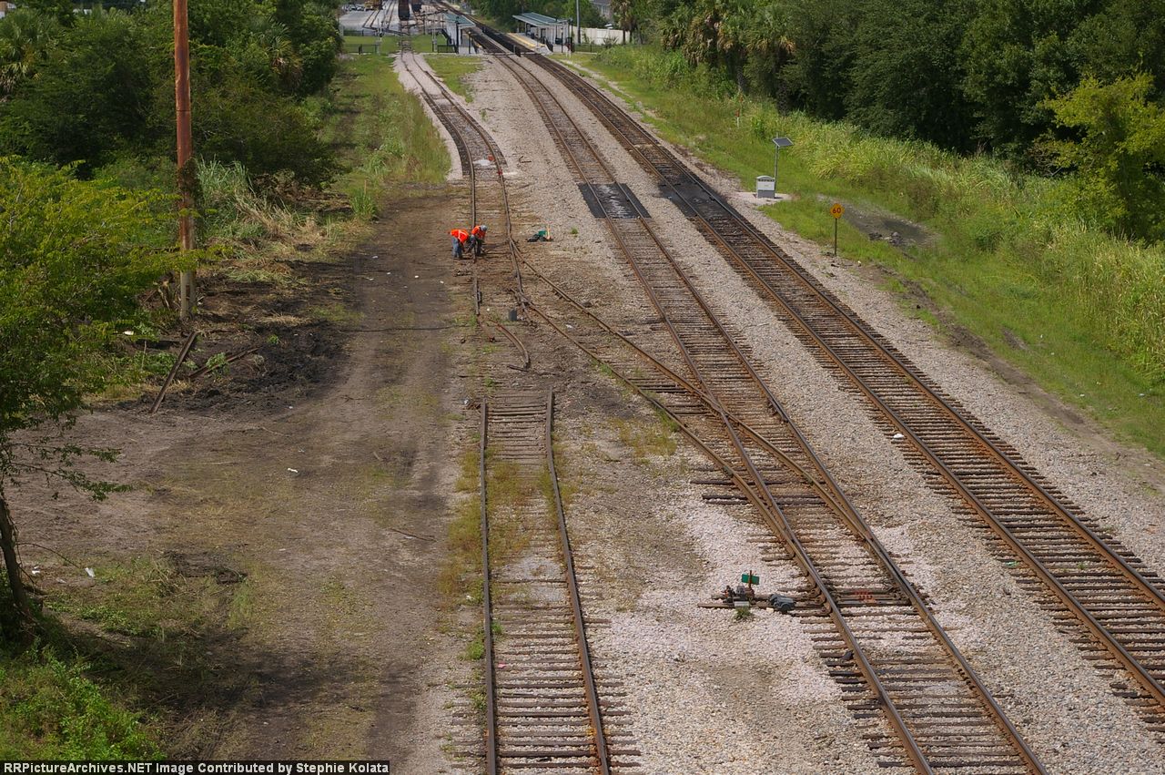 DAMAGE TO THE TRACK FROM THE DERAILMENT AT SANFORD FL